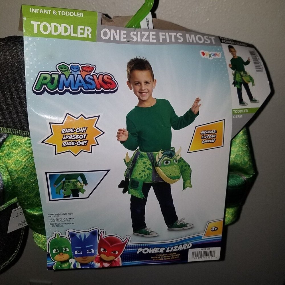 NEW Gekko Power Lizard PJ Masks Green 1-PIECE Halloween Costume Toddler OSFM